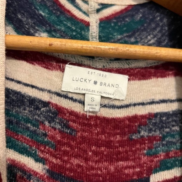 LUCKY Brand Aztec drape long line cardigan S - Picture 3 of 9